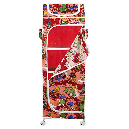 Image of Little One's | 5 Plastic Shelves Baby Foldable Wardrobe (Made in India), Unbreakable Material, (Plastic Structure)| Jungle Red | HP5 /AR