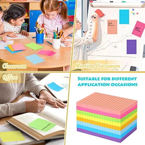 Image of Yexiya 64Pcs Lined Sticky Notes 4x6'' Self Stick Notepad Classic Color