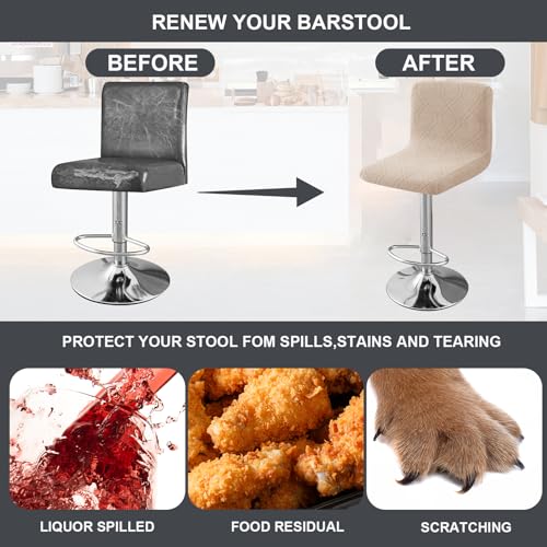 Image of Chair Covers Bar Stool Cover 4pc Bar Chair Cover Swivel Bar Stool Slipcover