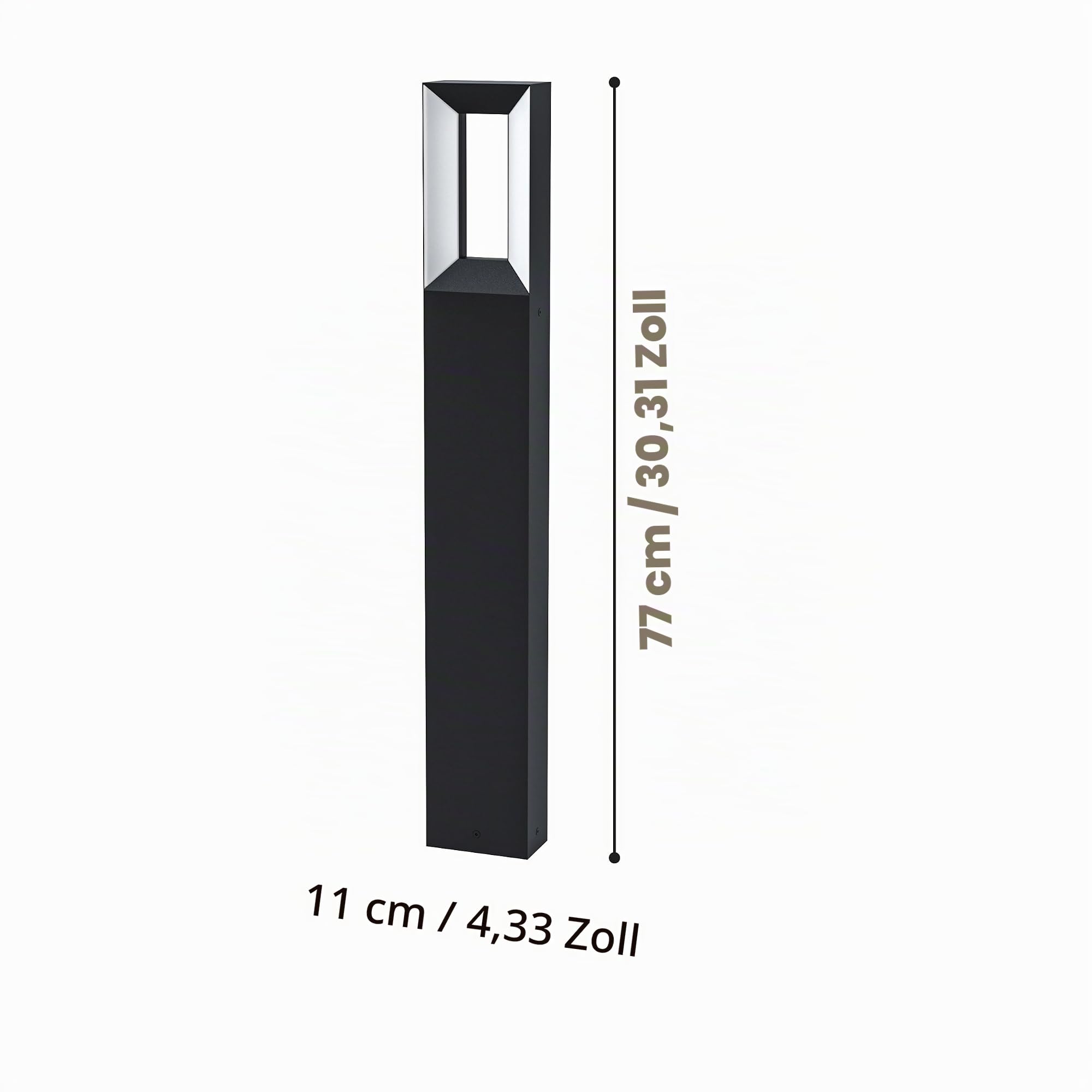 EGLO LED Außen Stehlampe Riforano, 2 flammige Außenleuchte | Standlampe aus Aluminium-Guss in Schwarz und Kunststoff in Weiß, LED Außenlampe warmweiß, IP44