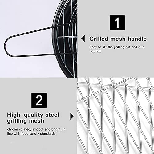 Portable BBQ Grill Round Barbecue Rack Stainless Steel Mini BBQ Charcoal Grill Camping Barbecue Tools
