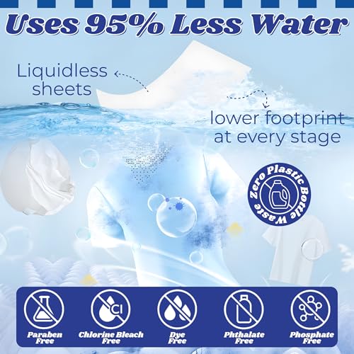 Image of DESKA Eco-friendly Laundry Detergent Sheets - 30 Sheets | For Top Load & Front Load |Tough Stain Removal with Bio Enzymes Infused |Fast Dissolving, No Residue| Plant-based, Chemical Free (30)