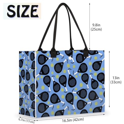 Tennis Racket Pattern Tote Bag for Women Large Beach Bag Reusable Tote Bags for Work Travel Beach Shopping2