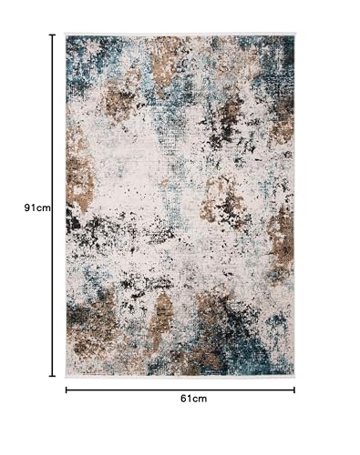 Safavieh Contemporary Indoor Woven Accent Area Rug, Shivan Collection, SHV742, in Ivory/Grey - Image 2