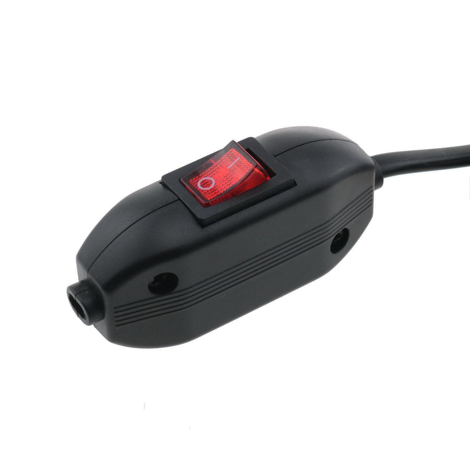 12V/24V/3A Plug-in Power Cable Switch with Pre Wired Connections Red Indicator Light Rocker Switch 0.75m/2.46ft for Controlling Lighting Fixtures and Small Electronic Devices