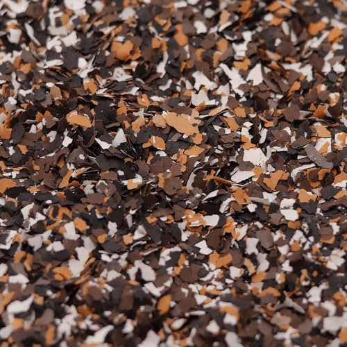 Blend Color Chips para Garage, Copos Epóxicos para Piso, Copos Decorativos para Pintura de Pared Interior y Exterior (6lb, Negro, Blanco, Amarillo, Café)