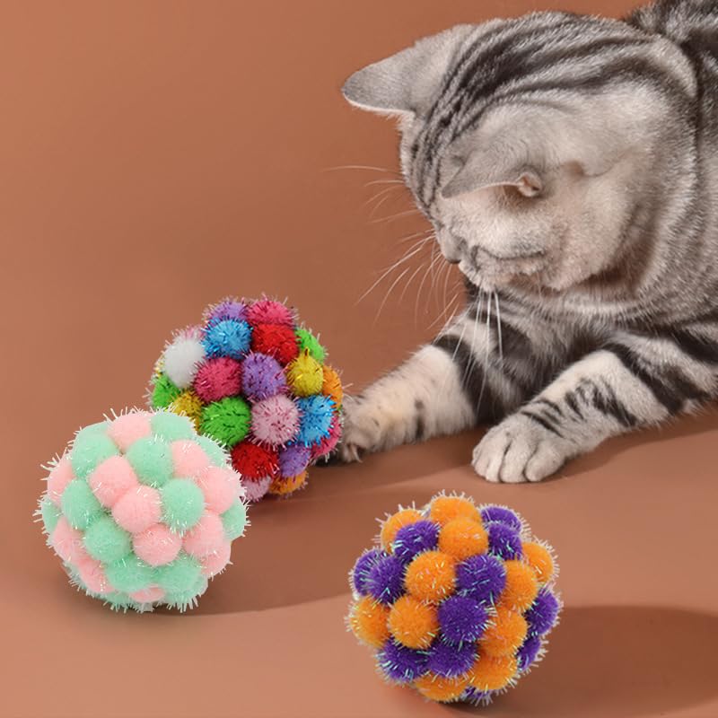100pcs Glitter Tinsel Pom Poms - 25mm Sparkle Balls For DIY Crafts & Cat Toys 2 thumbnail image