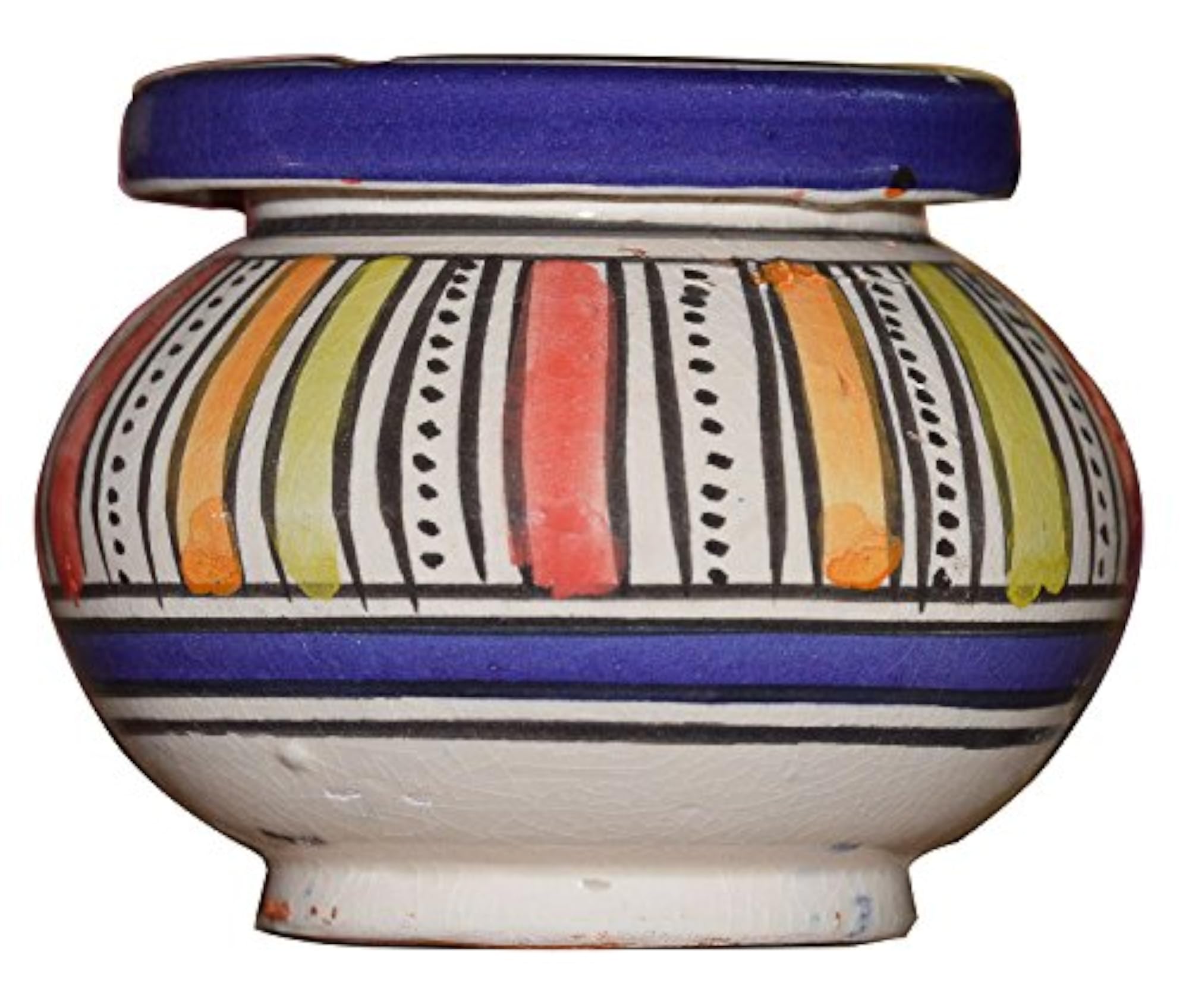 Handmade Moroccan Smokeless Ceramic Ashtray, Small Size