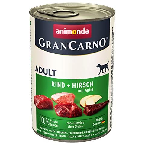 animonda GranCarno adult Hundefutter, Nassfutter für erwachsene Hunde, Rind + Hirsch mit Apfel Cover