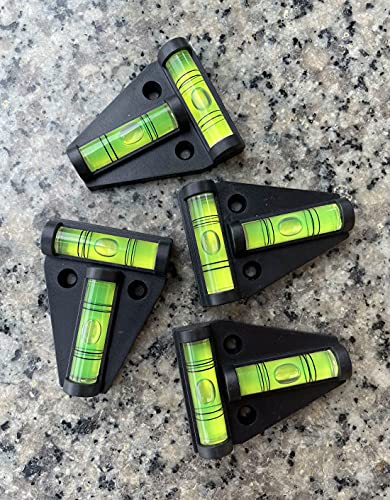 4Pcs Rv T Level Cross Check Levelers Bubble Levels Use For Rvs, Camper, Travel Trailer, Tripods, Camera, Telescope, Photography, Wood Shop, Table, 3D Printer (Black) #TOP1