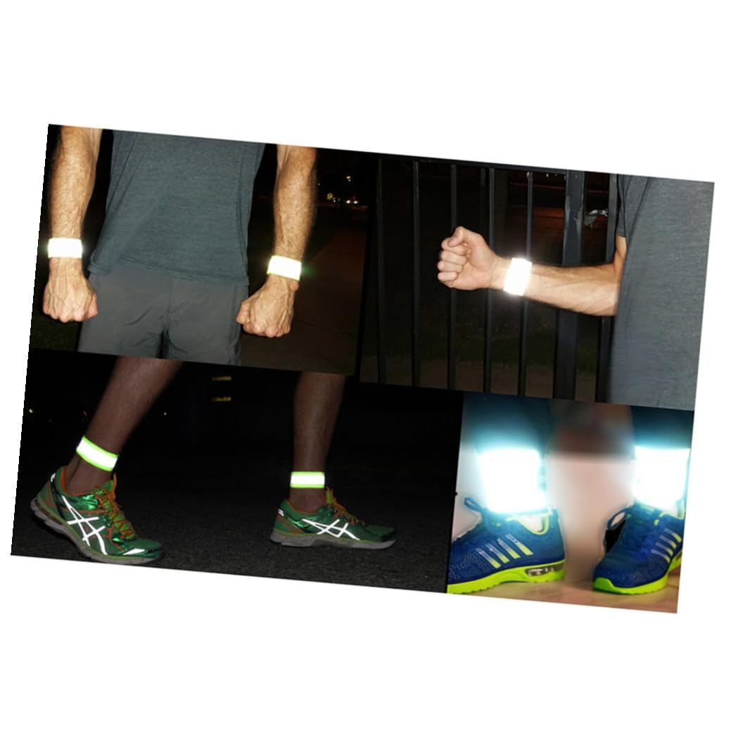 ibasenice Brazalete Reflectante Corredores Fluorescente Cinturón De Correr Reflexivo Noche Banda Brazaletes Pulseras Reflectantes Pulseras De Seguridad Green