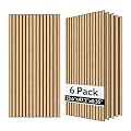 Olanglab Wood Veneer Acoustic Wall Panels 6 Pack, 23.6"×47.2" Sound Absorbing Wall Panels for Interior Wall Decor, Cool Oak