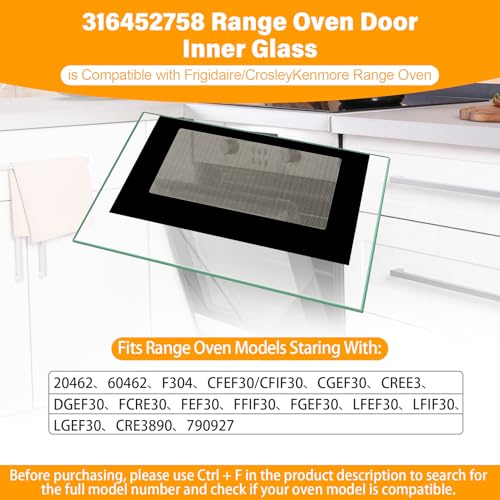 Image of UPGRADED 316452758 Outer Oven Door Glass Compatible With Crosley Frigidaire Range Door Glass Parts 29.3 inch x 20.2 inch Stove Outer Glass Door Panel Replacement 4583012 AP6284729 PS12175974 316452719