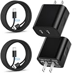 Dual USB C Charger Block,2Pack 20W Type C Charger with 6FT USB C to C Cable | Fast USB C Charging Block and Cord,USB C Wall Charger for iPhone 17/16/15 Pro Max/15/16 Pro/15/16 Plus/Pad Pro 12.9/11/Air