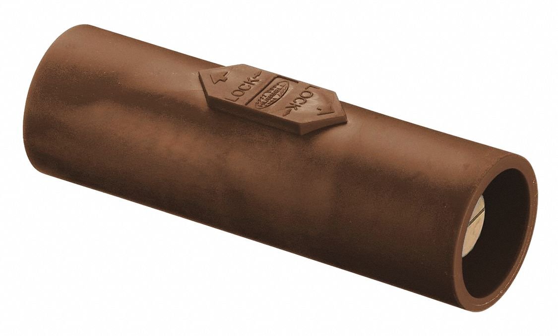 Hubbell 3R, 4X, 12 Taper Nose Double Connector, Male-Male, Brown