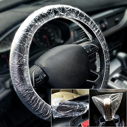 300-Piece Disposable Car Interior Covers - Steering Wheel, Gear Shift & Handbrake Protectors
