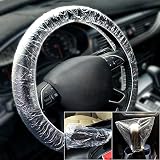 300Pcs Clear Disposable Car Protective Covers Include 100Pcs Disposable Steering Wheel Covers 100Pcs