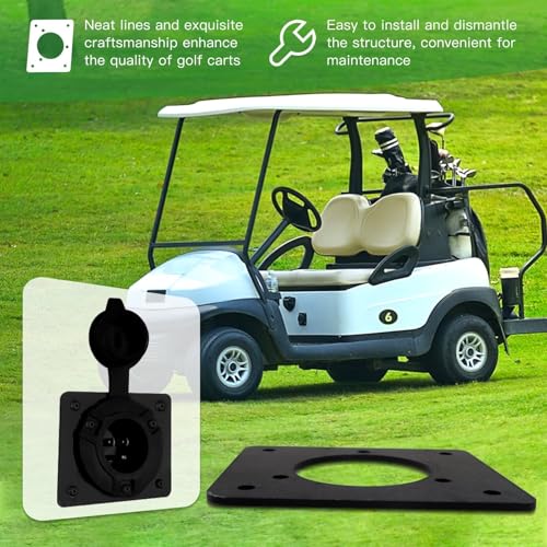 lingsee 2025 New Charging Port Adapter Plate Replacement- Acrylic Compatible for EZGO TXT 36v Golf Cart Used for Noco GCP1 110v AC Charging Devices - Thumbnail 5