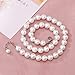 LZMEI 8mm White Fashion Glass Beads Necklace Bracelet Earring Jewelry 3 Set Wholesale for Women Girls (16inch)