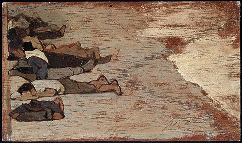 Toile la peinture de la sieste des travailleurs Fattori Affiche Déco Évocation Poétique