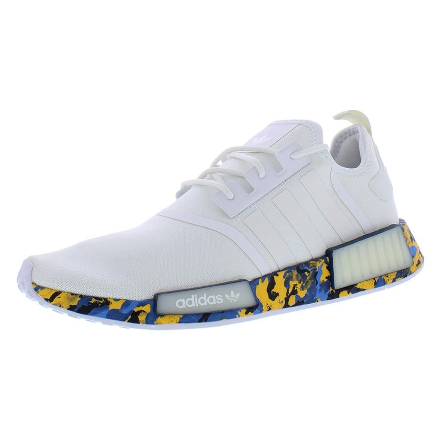 Image of adidas NMD R1 Mens Shoes Size 7.5, Color: White /Multi-Colored