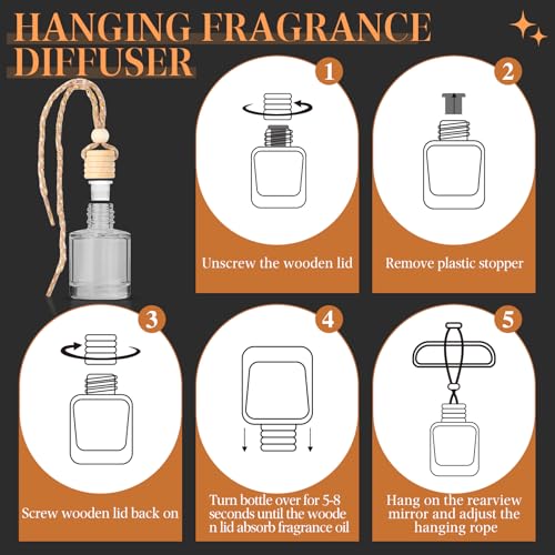 Image of AROIC Hanging Car Air Freshener - 6 Pack Luxury Leather Scent Air Freshener Set, Long-Lasting Natural Essential Oil Fragrance Diffuser Eliminates Odors,Ideal Business Gift for Car Accessories Unisex