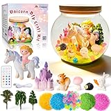 Freekite Einhorn Geschenke für Mädchen - Einhorn Terrarium Bastelset für Kinder - Wiederaufladbares LED mit Fernbedienung - Geschenkideen und Bastelset-Spielzeug für Mädchen von 4 5 6 7 8-12 Jahren