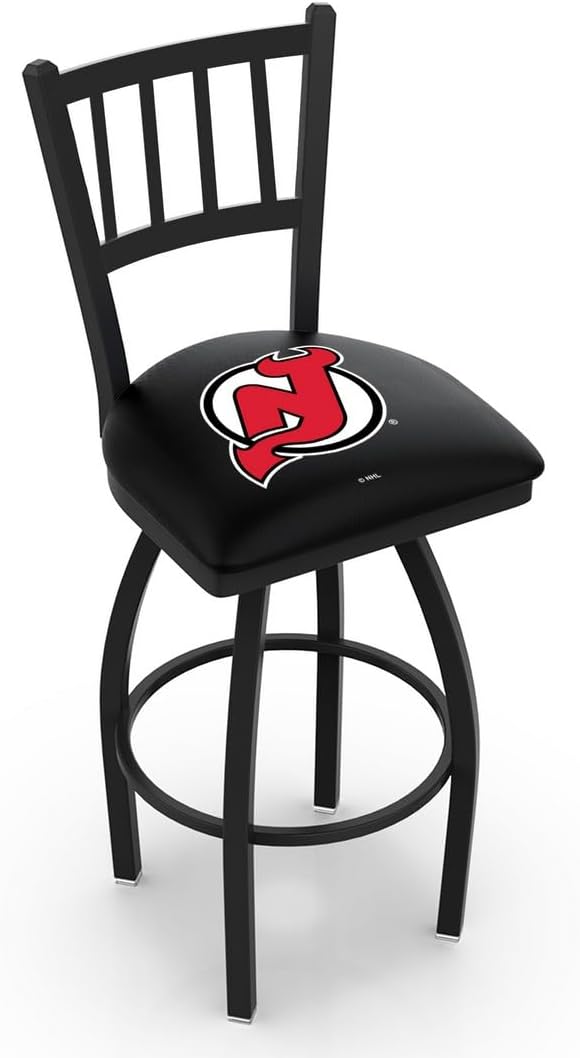 L018 New Jersey Devils 25" Swivel Counter Stool with Black Wrinkle Finish