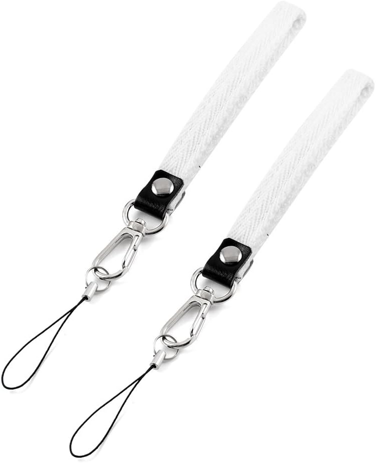 2 Pcs Cell Phone MP3 MP4 Lobster Clasp Strap Lanyard String White