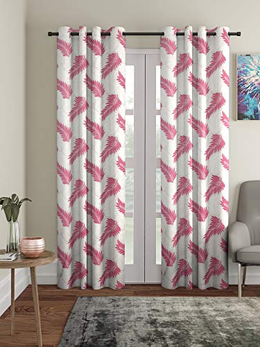 Image of Cortina 2 Piece Panel Eyelet Polyester Curtains - Group 2 (Pink, 9 Feet)