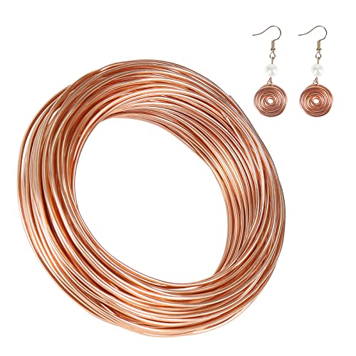 GINOYA Aluminum Craft Wire Roll 100Ft/31m, 12 Gauge 2mm Bendy Craft Wire for Jewellery Making Sculpting Modelling (Copper Coloured)