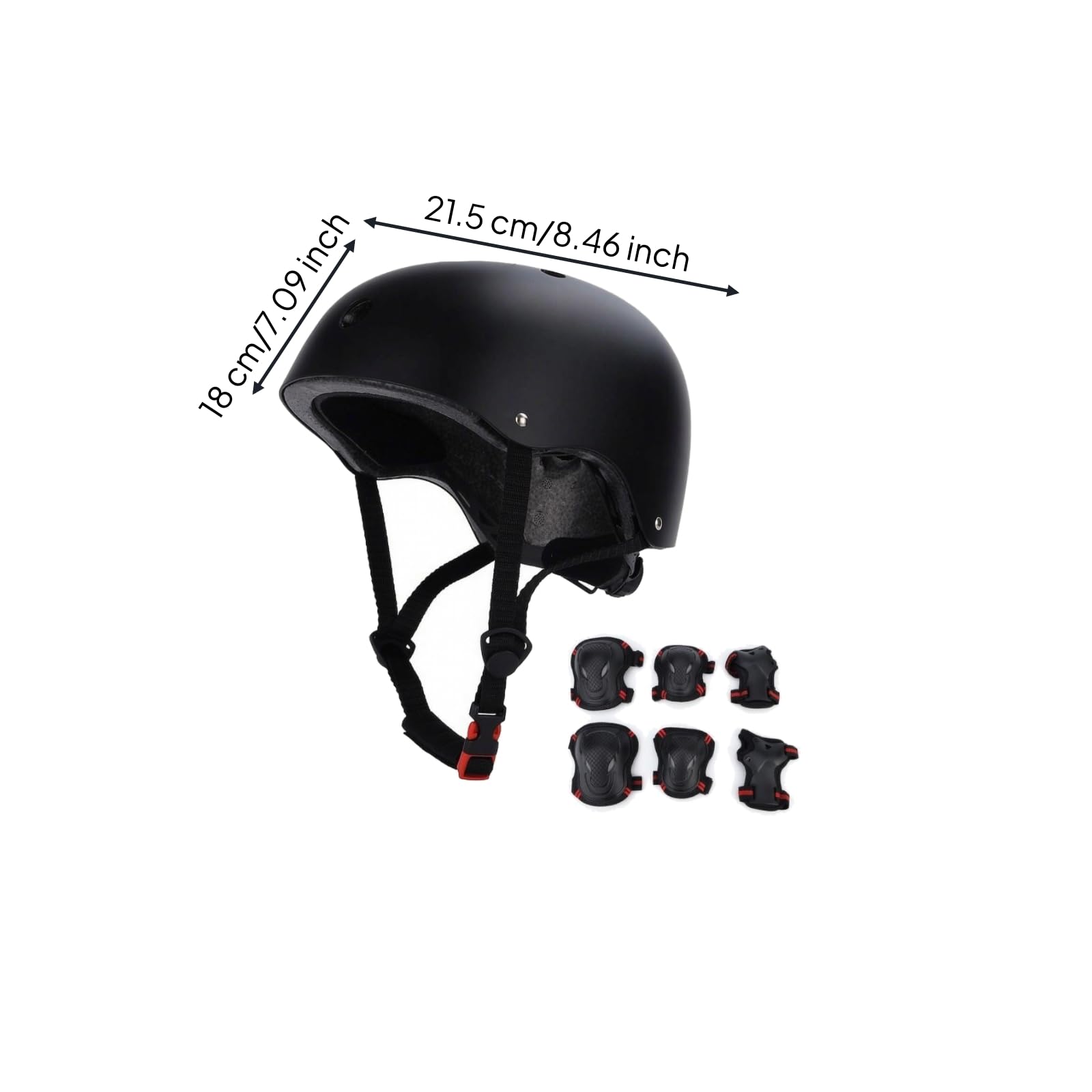 Set Completo di Protezioni Sportive con Casco da Skate E Paracolpi per con Bordura Imbottita E Fasce Elastiche atto per Pattinaggio Ghiaccio