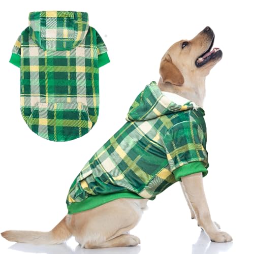 Image of BEAUTYZOO Dog Hoodie Sweaters for Small Medium Large Size Dogs Girls Boys- Premium Quality, Ultra Soft, Superior Comfort Fit, Fleece Lined Hooded Sweatshirt- Cold Weather Pet Clothes Winter Coat,Plaid