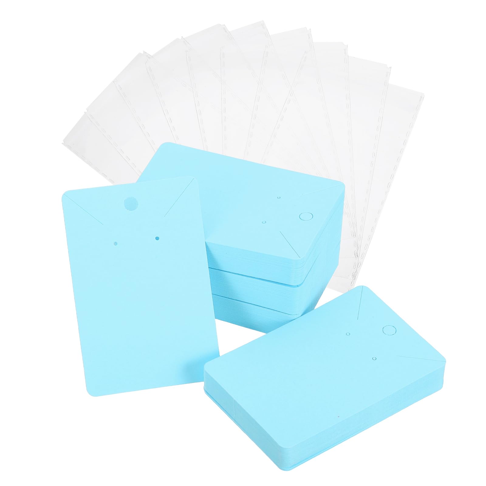 Cartes de présentation boucles d'oreilles PATIKIL bleu clair 200 pcs avec emballages