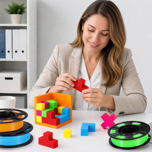 Image of Dynta 250g x 6 Spools Multi-Color 3D Printer Filament, Standard PLA with High Precision 1.75mm ±0.02mm, Compatible with Bambu Lab, Creality and Flashforge, Perfect for Beginners and DIY Enthusiasts.