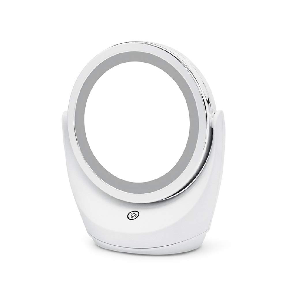 FLYIODFCXV Cosmetic mirror, Desktop Makeup Mirror Touch LED Magnifying Glass 5X Magnification Double-Sided Tool 360 Degree Rotating