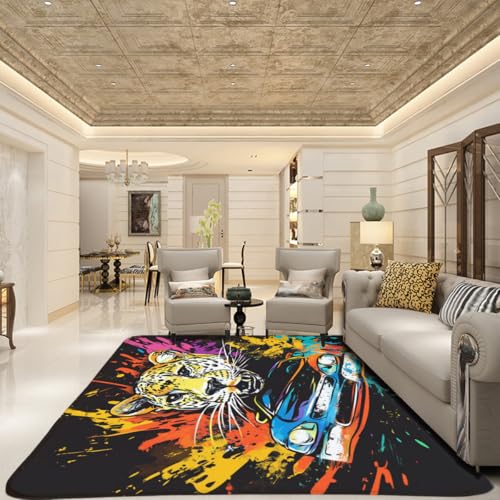 Tapis de salon antidérapant et résistant aux intempéries Leopardss - 5
