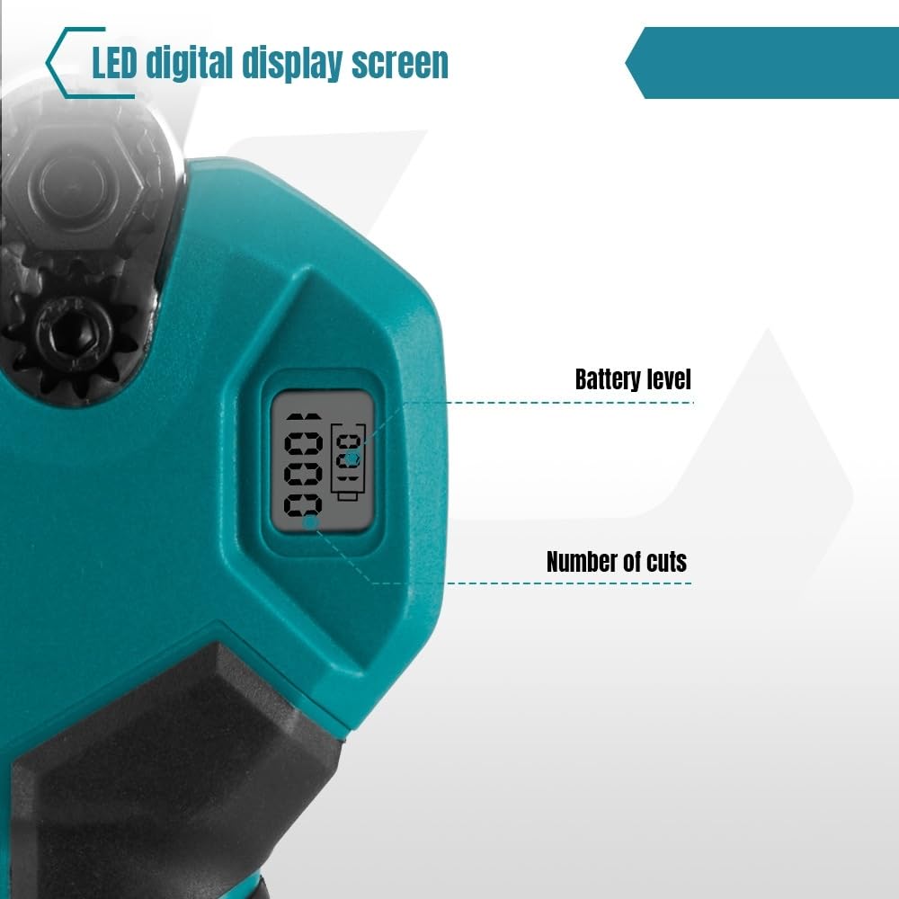 Akku Astschere für Makita 18V Akkus, Elektrische Gartenschere 30 mm, Elektrische Astschere mit 2 x 7500mAh Akkus, Gartenschere mit Display, Astscheres Akku für Gartenarbeit und Baumschnitt (30MM)