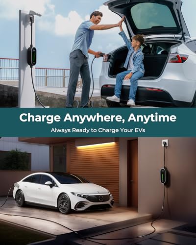 Ecogenix Level 1&2 EV Charger, 2024 Upgraded 16A Electric Car Mobile Charger | Adjustable Current | 110V-240V | NEMA 5-15 & NEMA 6-20 Plug | 21ft Cable | Home Portable Charger for All SAE J1772 EVs - Thumbnail 5