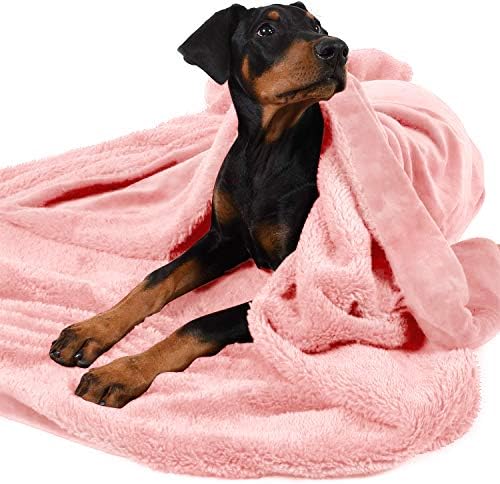 Puppy Fleece Blankets, Washable Sherpa Fluffy Cosy Warm Plush Pet Blankets for Small Dog Cat Kitten Double Thickness Throws 114 x 76 cm Black