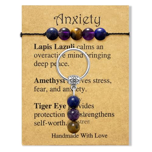 Ronglry Healing Crystal Jewelry Set - Crystal Stones Bracelets &
