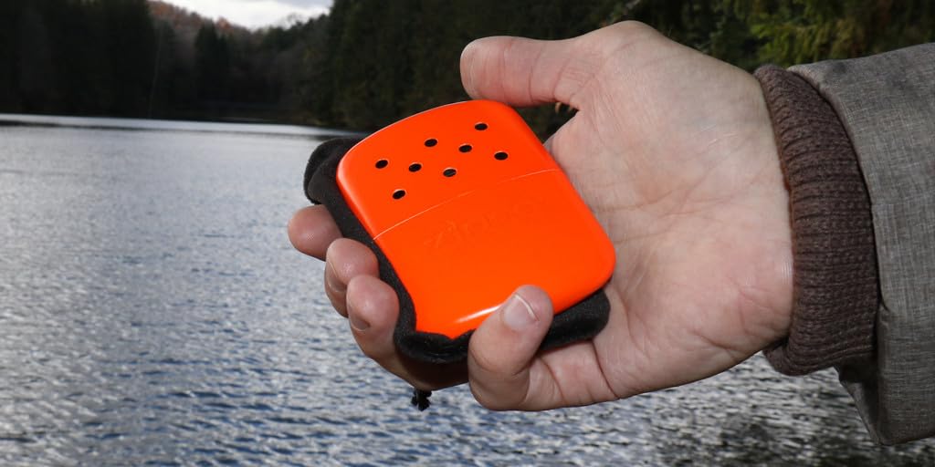 Zippo Calentador de Manos – 12 Horas de Calor – Recargable con Gasolina para Encendedor – Reutilizable – Calienta Manos Naranja