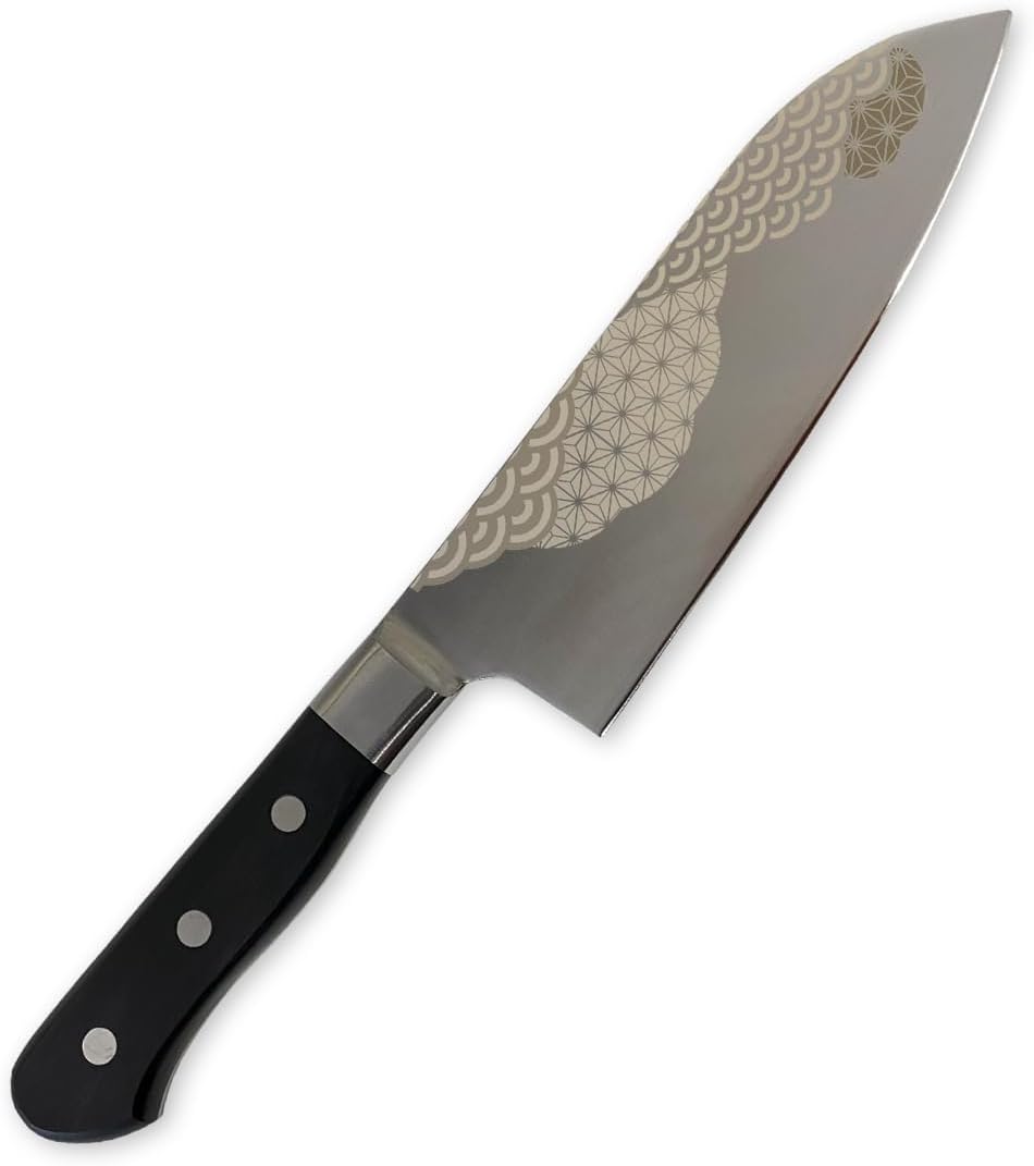 匠美風 金彩彫り 七宝 其の1 包丁 日本製 三徳包丁 関の刃物 17cm 匠美風 金彩彫り 七宝 其の1 包丁 日本製 三徳包丁 関の刃物 17cm