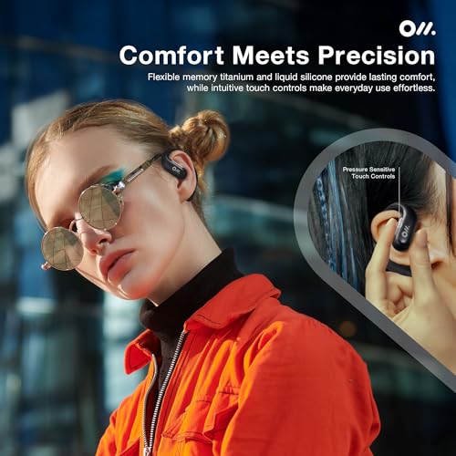 Image of Oladance OWS Pro Open-Ear True Wireless Headphones, Noise Cancellation, Stable Bluetooth 5.3 Connection, Amplifier Chip, Virtual Bass, 360 Superior Sound, 16H Playtime, Comfortable Fit (Black)