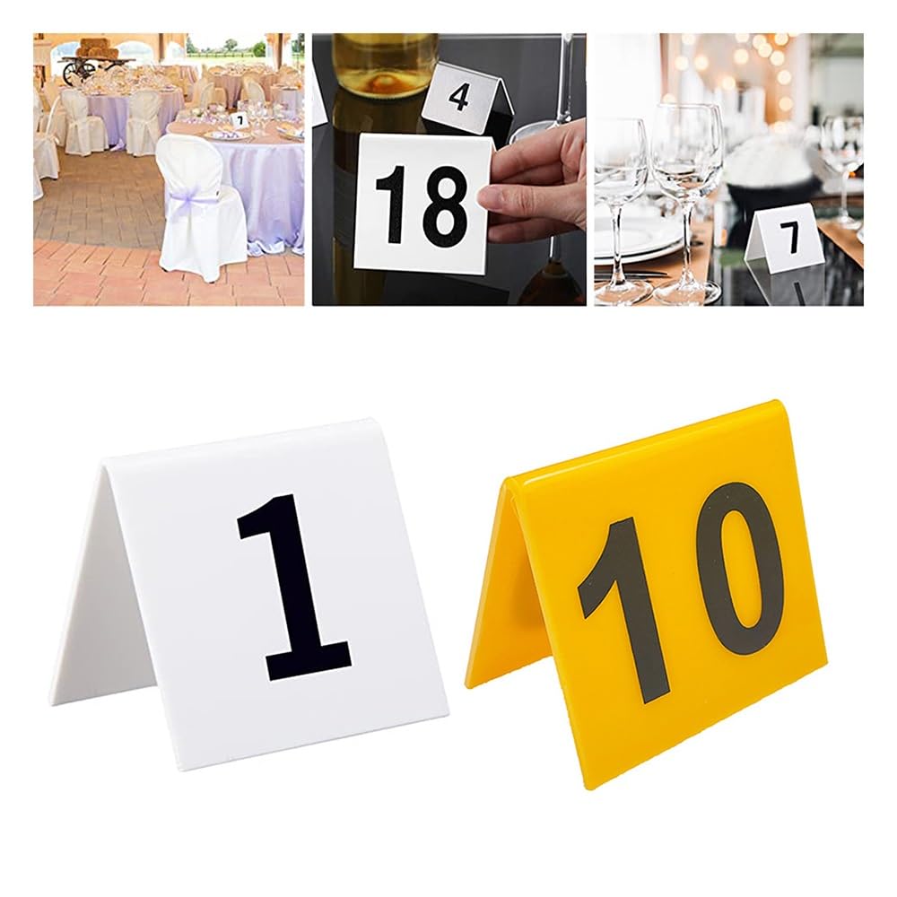 Acrylic Table Tent Sign 1-20, Table Number Signs Acrylic Number for Wedding Roman Numerals Table Number Signs (Color : Yellow, Size : 1-20pcs)