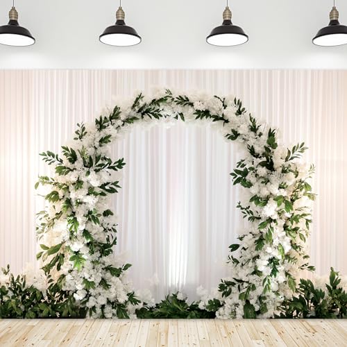 Riyidecor Wedding Backdrop Bridal Shower Ceremony Proposal Flowers 7Wx5H Feet Romantic Pretty Floral Marriage Photography Background Wedding Garland for Woman Photo Studio Shoot Polyester Fabric