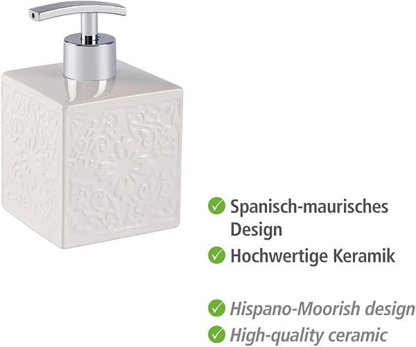 Wenko Seifenspender Cordoba Weiß Keramik 0.5L FlüSsigseife SpüLmittelspender-image