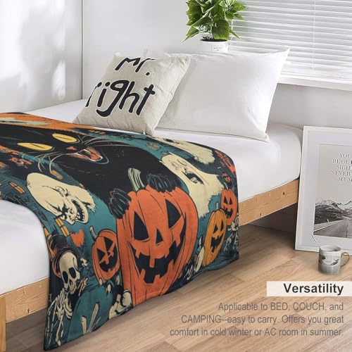 Couverture fantômes chat noir en peluche super douce, cadeau enfant