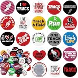 Huquary 80 Pcs Track and Field Pins, 20 Designs Cross Country Running Button Pins, Durable Tinplate Sport...