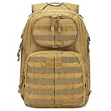 G4Free Multipurpose Tactical Backpack Large Camping Hiking Shoulder Pack 40L (Tan)